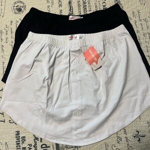 Versace Jeans Collection Black and White Layered Mini Skirt Set